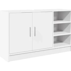vidaXL Wastafelkast 90x29x55 cm bewerkt hout wit