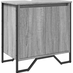 vidaXL Wastafelkast 60x35x60 cm bewerkt hout grijs sonoma eikenkleurig