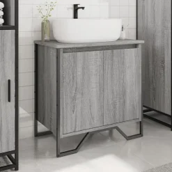 vidaXL Wastafelkast 60x35x60 cm bewerkt hout grijs sonoma eikenkleurig