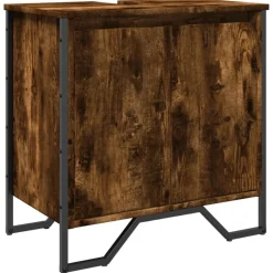 vidaXL Wastafelkast 60x35x60 cm bewerkt hout gerookt eikenkleurig