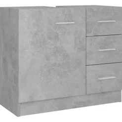 vidaXL Wastafelkast 63x30x54 cm bewerkt hout betongrijs