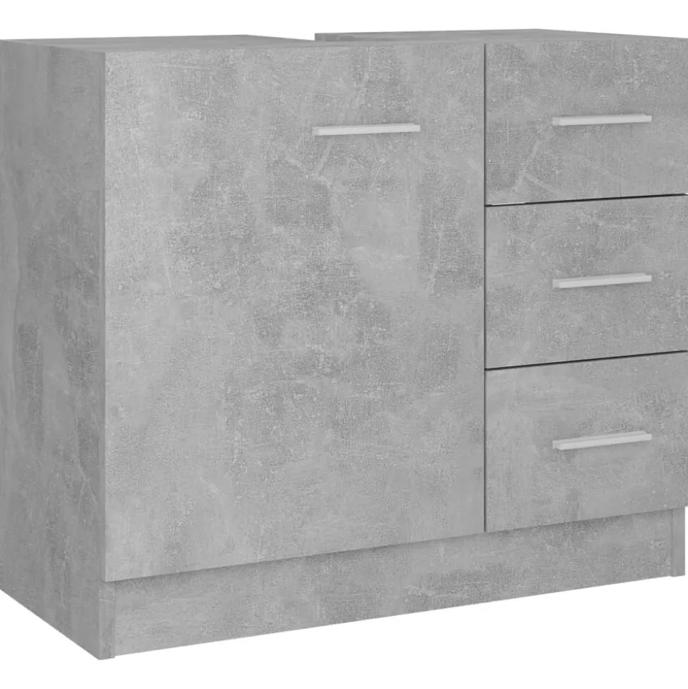 vidaXL Wastafelkast 63x30x54 cm bewerkt hout betongrijs