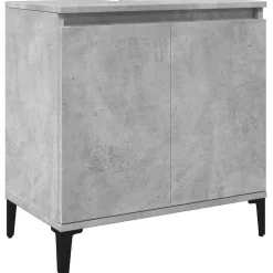 vidaXL Wastafelkast 58x33x60 cm bewerkt hout betongrijs