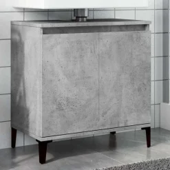 vidaXL Wastafelkast 58x33x60 cm bewerkt hout betongrijs