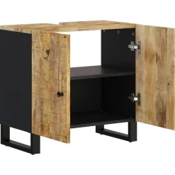 vidaXL Wastafelkast 62x33x58 cm massief mangohout en bewerkt hout