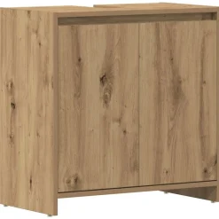 vidaXL Wastafelkast 60x33x60 cm bewerkt hout artisanaal eikenkleurig