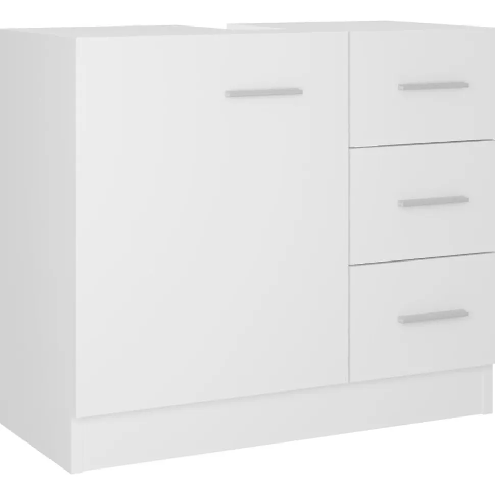 vidaXL Wastafelkast 63x30x54 cm bewerkt hout wit