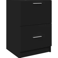 vidaXL Wastafelkast 40x37x59 cm bewerkt hout zwart