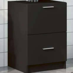 vidaXL Wastafelkast 40x37x59 cm bewerkt hout zwart