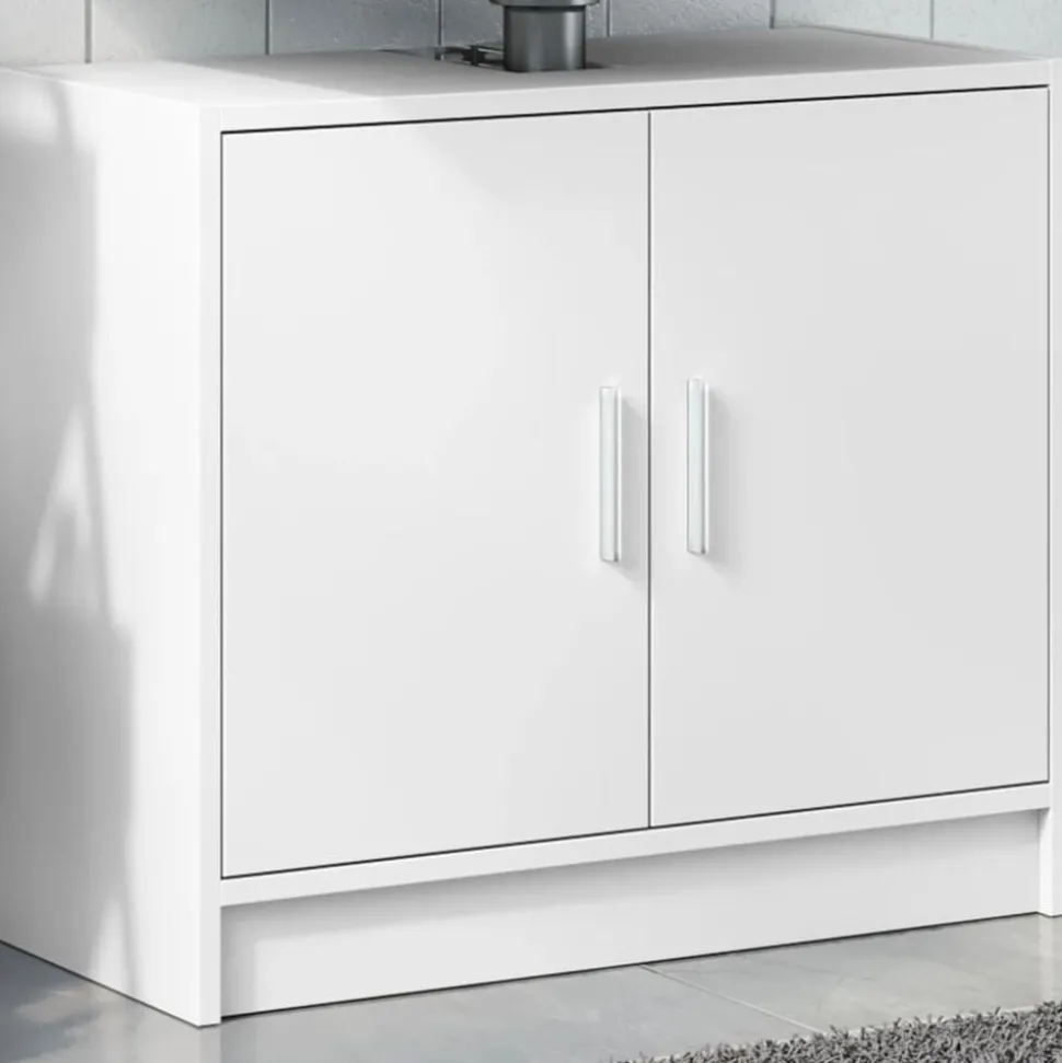 vidaXL Wastafelkast 63x29x55 cm bewerkt hout wit