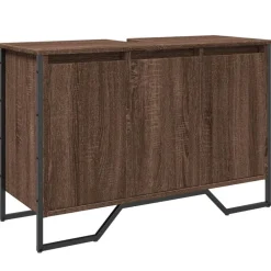 vidaXL Wastafelkast 91x35x60 cm bewerkt hout bruin eikenkleurig