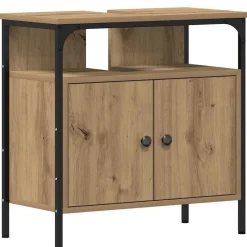 vidaXL Wastafelkast 60x30x60 cm spaanplaat ambachtelijk eikenkleurig