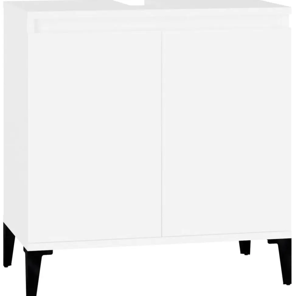 vidaXL Wastafelkast 58x33x60 cm bewerkt hout wit
