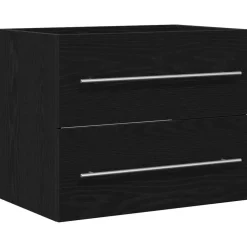 vidaXL Wastafelkast 60x38,5x48 cm spaanplaat zwart eikenkleurig