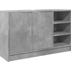 vidaXL Wastafelkast 90x29x55 cm bewerkt hout betongrijs