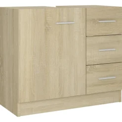 vidaXL Wastafelkast 63x30x54 cm bewerkt hout sonoma eikenkleurig
