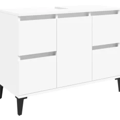 vidaXL Wastafelkast 80x33x60 cm bewerkt hout wit