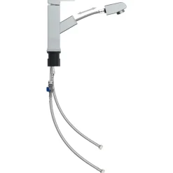 vidaXL Wastafelkraan met uittrekfunctie 157x172 mm verchroomd
