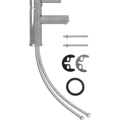 vidaXL Wastafelkraan 130x176 mm zilverkleurig