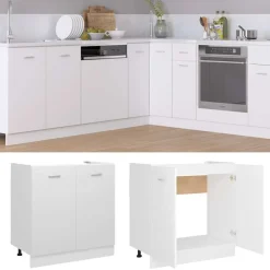 vidaXL Wastafelonderkast Lyon 80x46x81,5 cm bewerkt hout wit