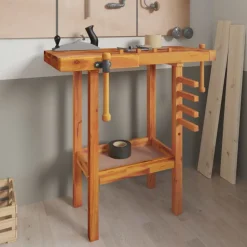 vidaXL Werkbank met bankschroeven 92x48x83 cm massief acaciahout
