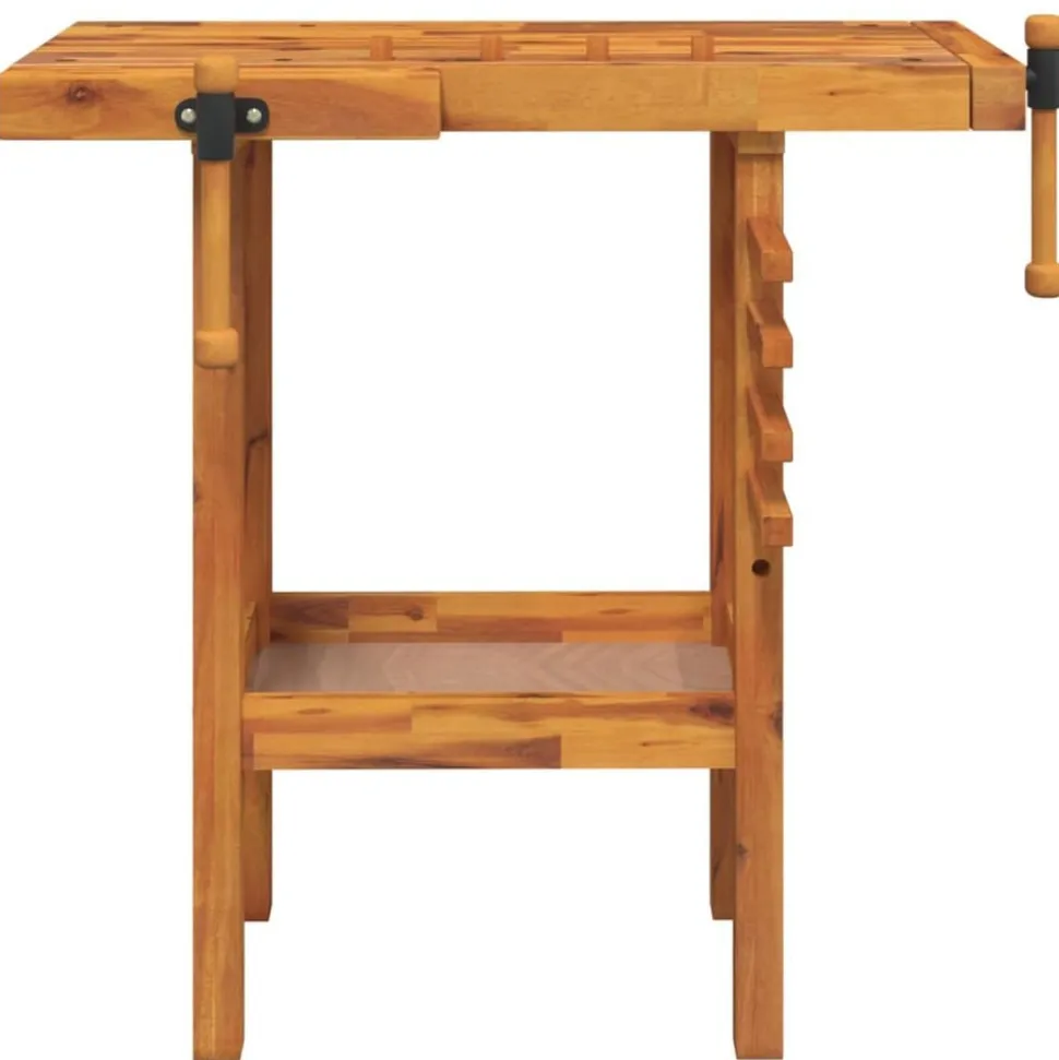 vidaXL Werkbank met bankschroeven 92x48x83 cm massief acaciahout