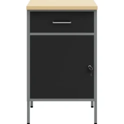 vidaXL Werkbank met lade met opslag Zwart en Grijs 50 x 55 x 85 cm
