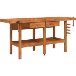 vidaXL Werkbank met lades en bankschroeven 192x62x83 cm acaciahout