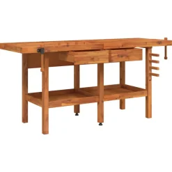 vidaXL Werkbank met lades en bankschroeven 192x62x83 cm acaciahout