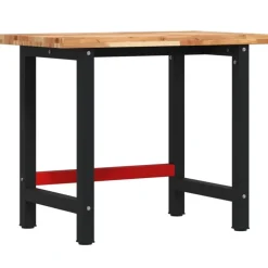 vidaXL Werkbank rechthoekig 100x60x83 cm massief acaciahout