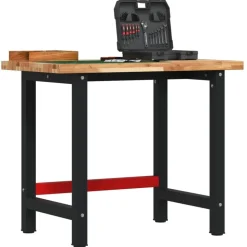 vidaXL Werkbank rechthoekig 100x60x83 cm massief acaciahout