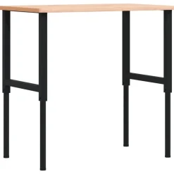 vidaXL Werkbank rechthoekig 100x60x(71,5-98) cm massief beukenhout