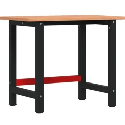 vidaXL Werkbank rechthoekig 100x60x81,5 cm massief beukenhout