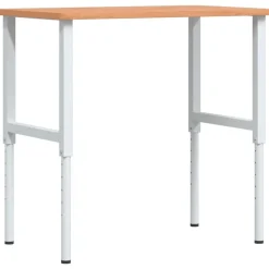 vidaXL Werkbank rechthoekig 100x60x(71,5-98) cm massief beukenhout