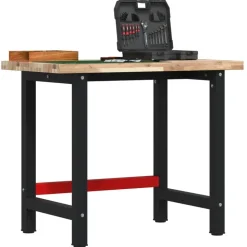 vidaXL Werkbank rechthoekig 100x60x83 cm massief acaciahout