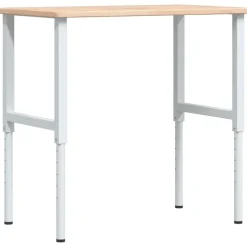vidaXL Werkbank rechthoekig 100x60x(71,5-98) cm massief eikenhout