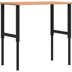 vidaXL Werkbank rechthoekig 100x60x(71,5-98) cm massief beukenhout