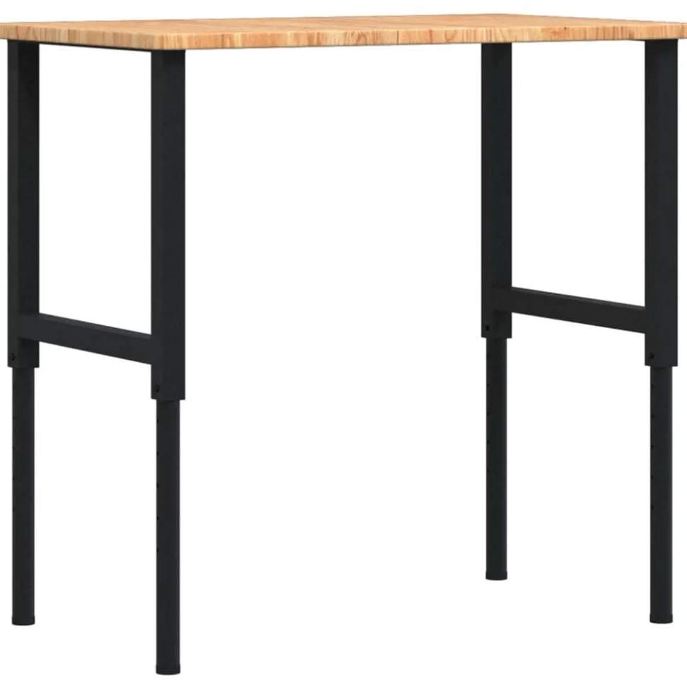 vidaXL Werkbank rechthoek 100x60x(71,5-98) cm eikenhout lichtbruin