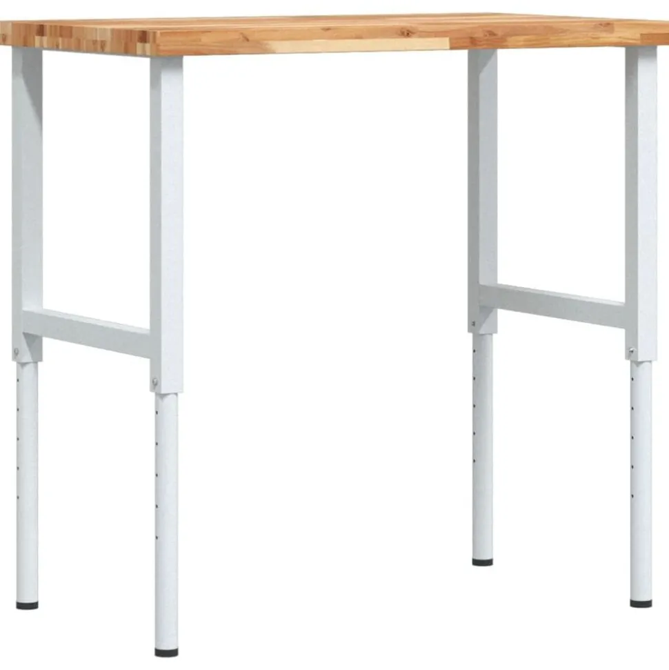 vidaXL Werkbank rechthoekig 100x60x(73-99,5) cm massief acaciahout