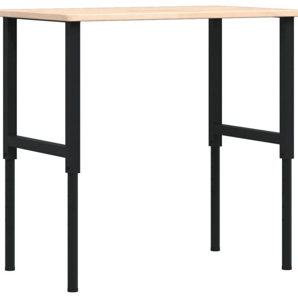 vidaXL Werkbank rechthoekig 100x60x(71,5-98) cm massief eikenhout