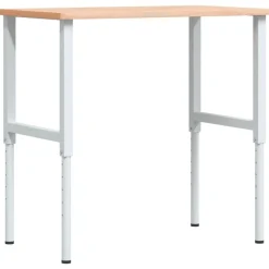 vidaXL Werkbank rechthoekig 100x60x(71,5-98) cm massief beukenhout