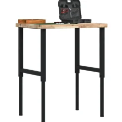 vidaXL Werkbank rechthoekig 80x60x(73-99,5) cm massief acaciahout