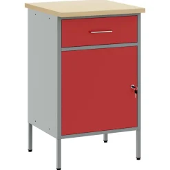 vidaXL Werkbank Rood en Grijs 50 x 55 x 85 cm Engineered hout en staal