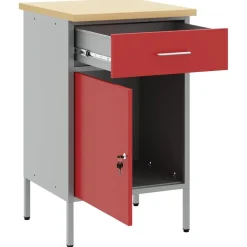 vidaXL Werkbank Rood en Grijs 50 x 55 x 85 cm Engineered hout en staal