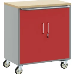 vidaXL Werkbank Rood en Grijs 75 x 45 x 85 cm Engineered hout en staal