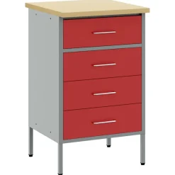 vidaXL Werkbank Rood en Grijs 50 x 55 x 85 cm Engineered hout en staal
