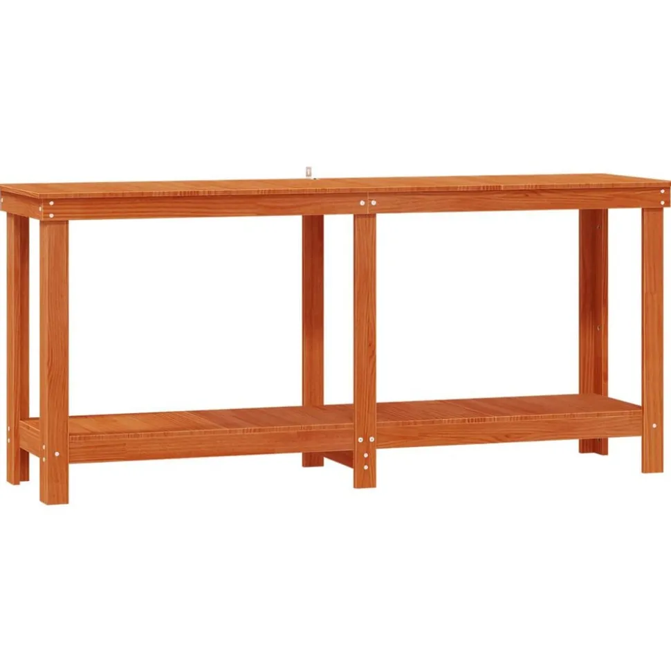 vidaXL Werkbank Waskleur Bruin 180 x 50 x 80 cm Massief grenenhout