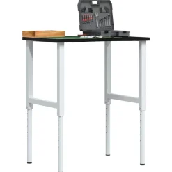 vidaXL Werkbank 80x60x(71,5-98) cm eikenhout donkerbruin