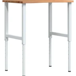 vidaXL Werkbank 80x60x(71,5-98) cm eikenhout lichtbruin