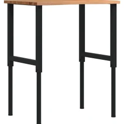 vidaXL Werkbank 80x60x(71,5-98) cm eikenhout lichtbruin